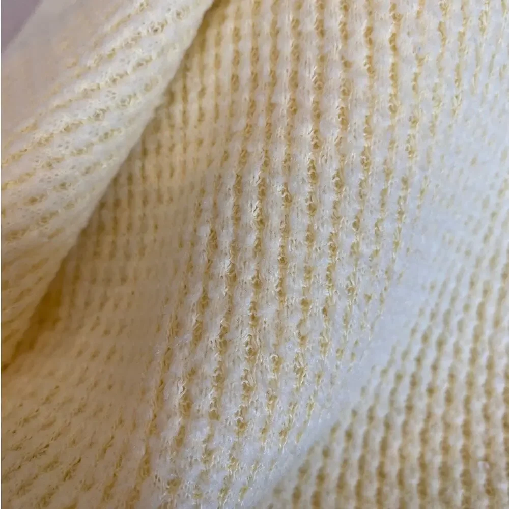 Vtg Baby Gordon Yellow Waffle All Season 36x 50 Blanket Satin Trim USA Acrilon